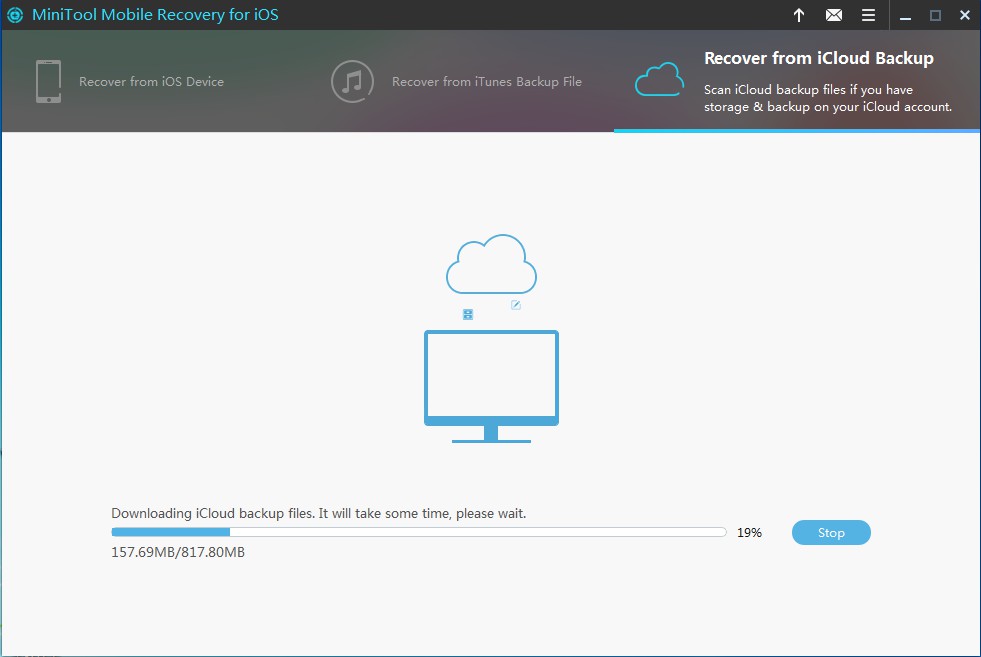 recover from iCloud backup file download data