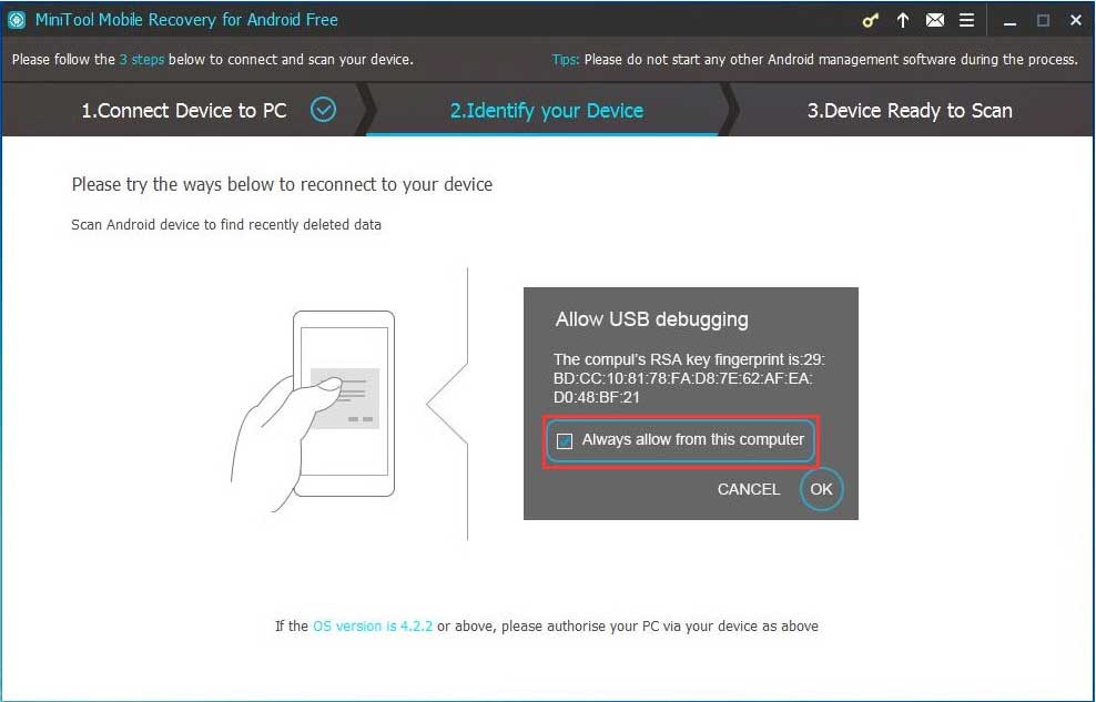 allow USB debugging