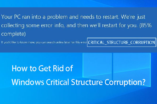 Como se livrar da corrupção da estrutura crítica do Windows?
