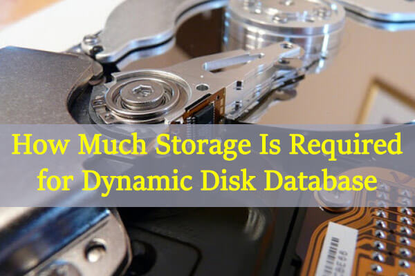 Cuánto almacenamiento necesita la base de datos de un disco dinámico