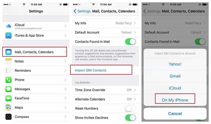 import contacts through SIM card