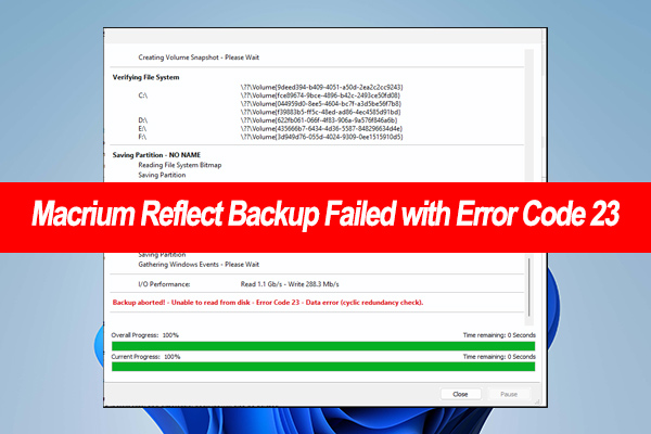 How to Fix Macrium Reflect Backup Failed with Error Code 23