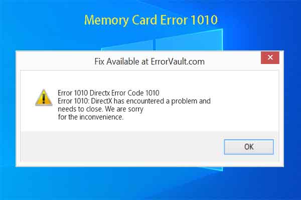 Find the Causes of Memory Card Error 1010 and Fix It
