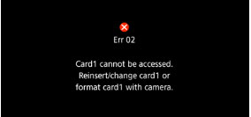 Camera Says Card Cannot Be Accessed