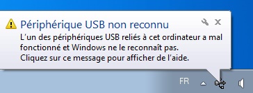 périphérique USB non reconnu