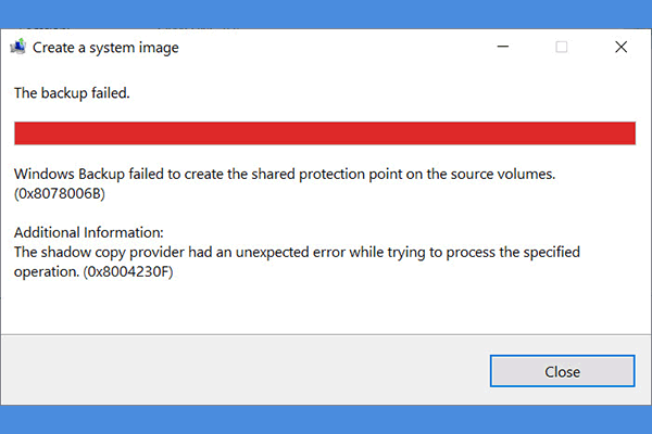 Fix Volume Shadow Copy Backup Error 0x8078006b or 0x80042306