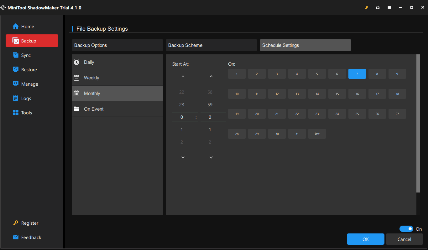 MiniTool ShadowMaker automatic backup