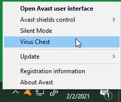 How to find Avast Virus Chest