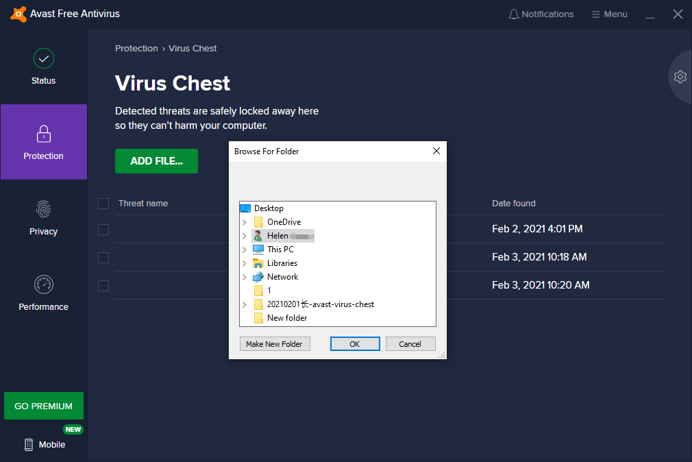 Avast Virus Chest Extract Files