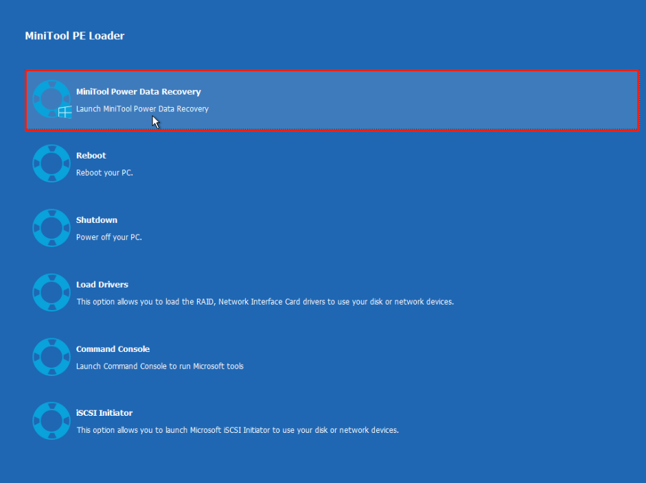 select MiniTool Power Data Recovery