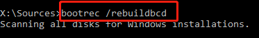 type the correct command to rebuild BCD