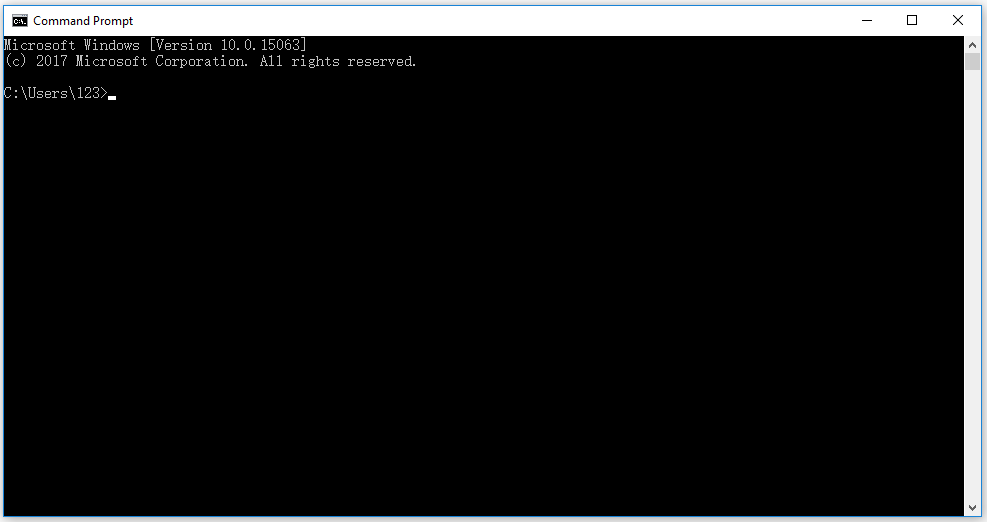 Command Prompt shows up