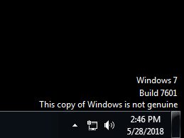 cette copie de Windows n'est pas une authentique version 7601