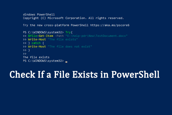 Three Methods to Check If a File Exists in PowerShell in Windows
