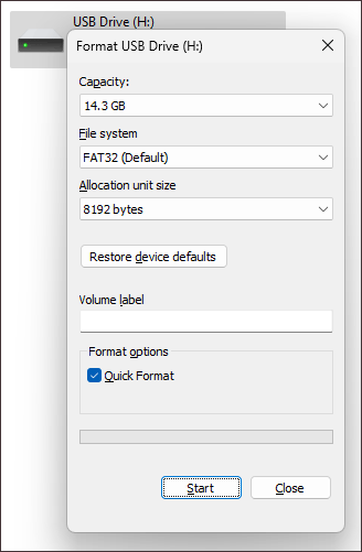 format an SD card