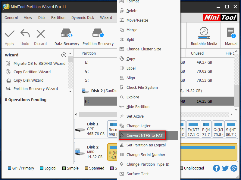 Convertir NTFS en FAT