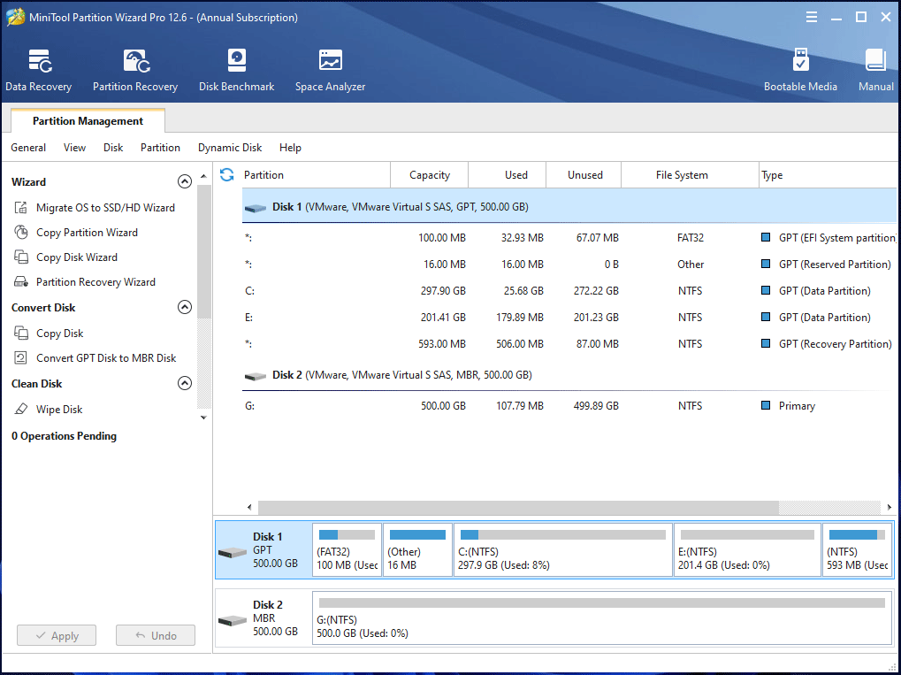 MiniTool Partition Wizard cloning HDD to SSD