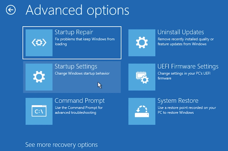 select Startup Repair