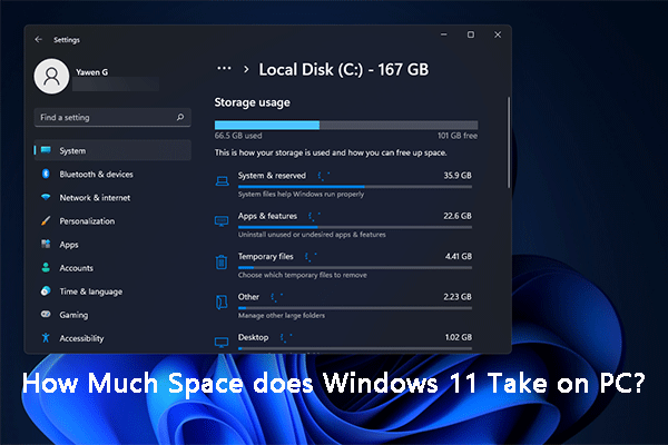 Combien d’espace Windows 11 prend-il sur votre disque?
