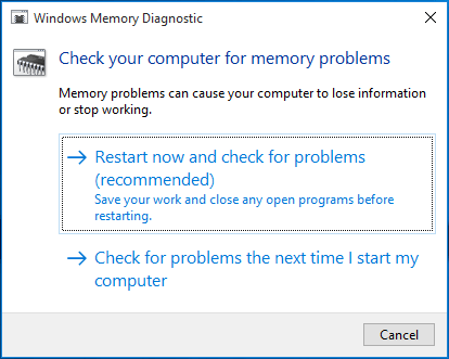 verifique se há problemas de memória no computador
