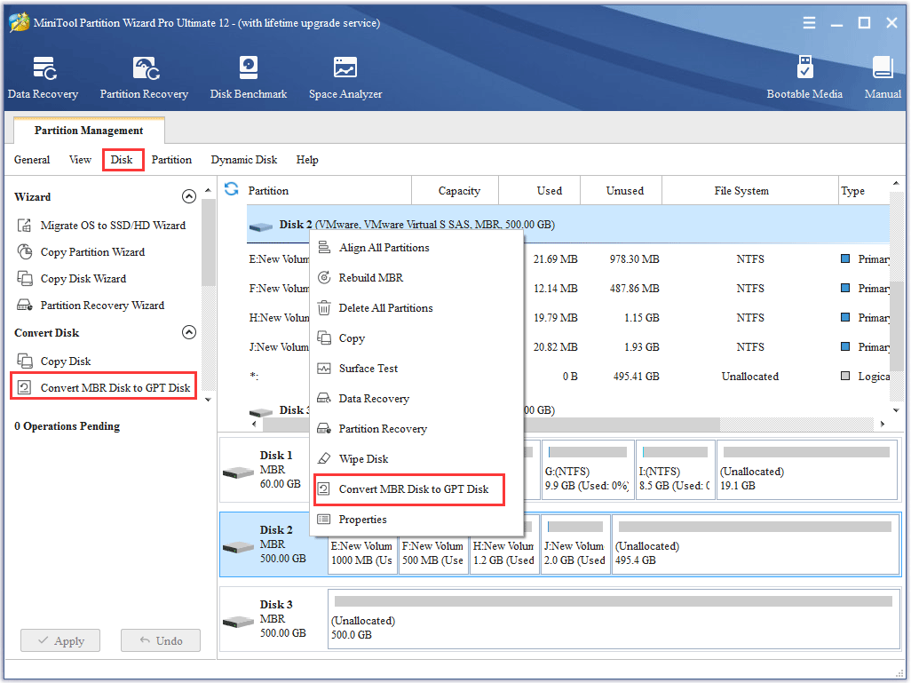 convert MBR to GPT disk