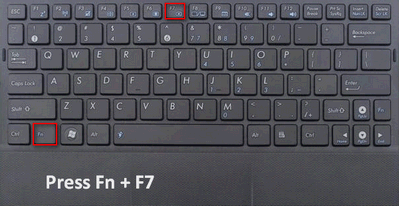 Combinaison de touches Fn + F7