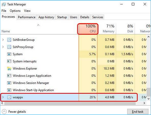 end the task that causes high CPU usage