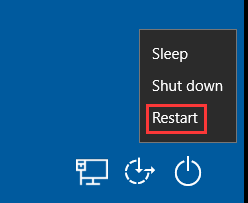 restart your computer from the task manager menu