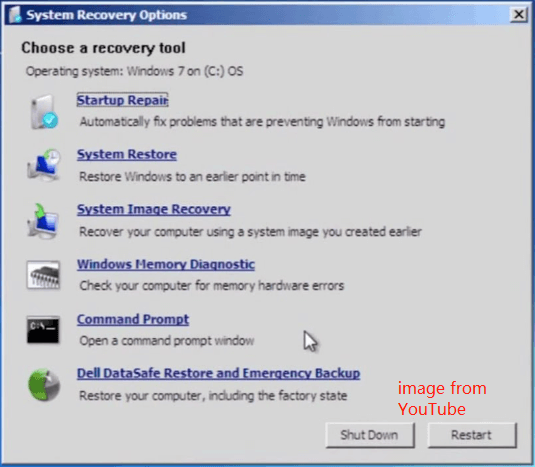 choose Dell DataSafe Recovery and Emergency Backup