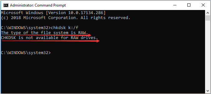 le type de système de fichiers est RAW, CHKDSK n'est pas disponible pour les lecteurs RAW, que faire?