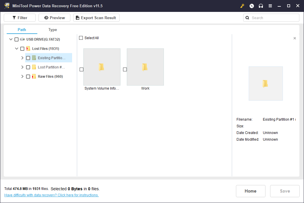 scan results with existing files
