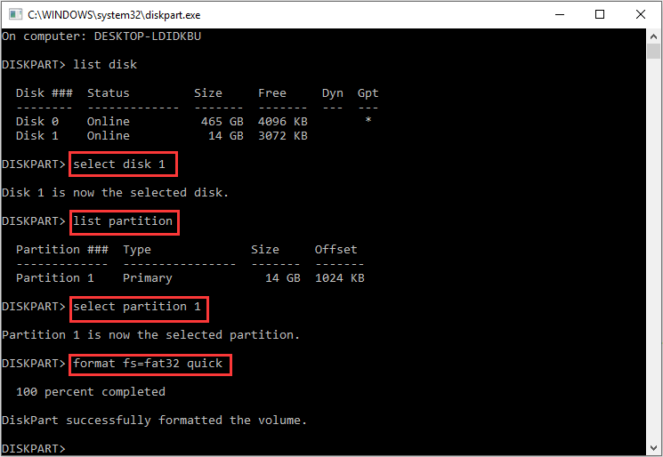  formato exFAT para FAT32 com Diskpart