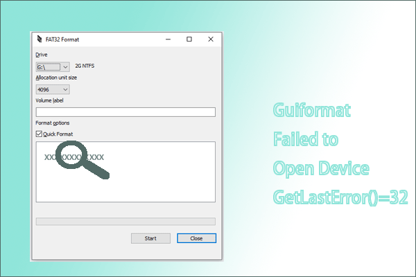 How to Fix Guiformat Failed to Open Device GetLastError()=32