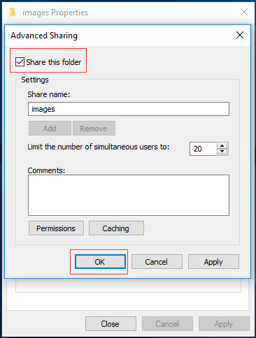 check the option and click OK to continue