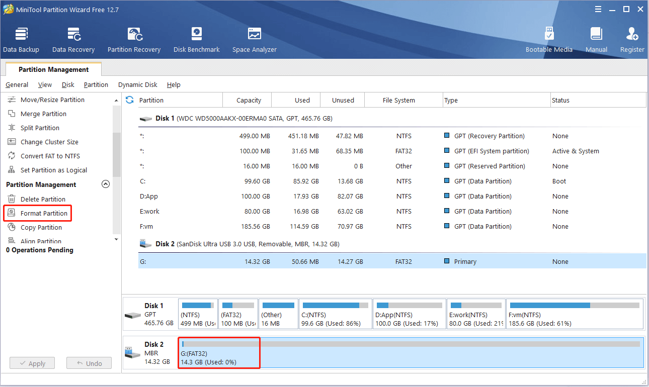 format the partition