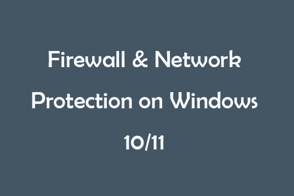 Firewall & Network Protection on Windows 10/11