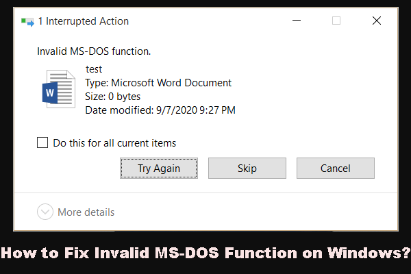 How Can You Fix Invalid MS-DOS Function on Windows?