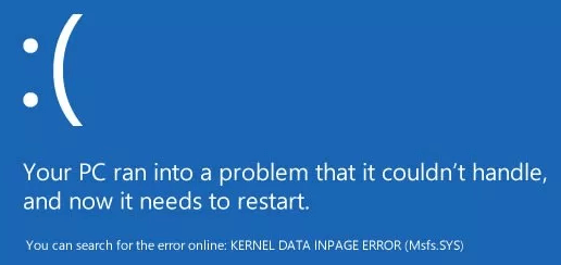 kernel data inpage error