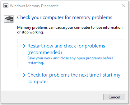 fix kernel data inpage error with memory diagnostics tool