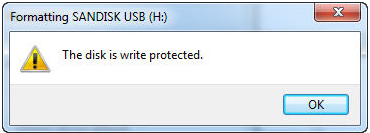 the disk is write protected