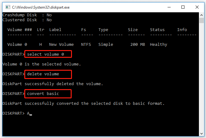 convert to basic disk using Diskpart