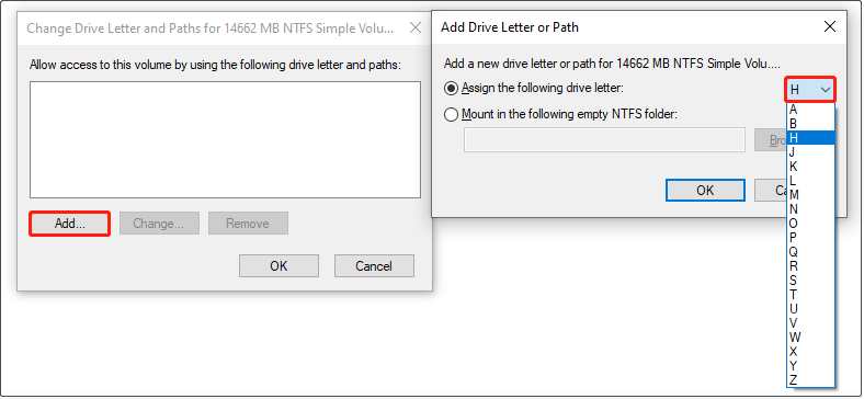 add a new drive letter