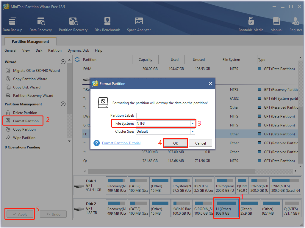 formato RAW usando o Assistente de Partição