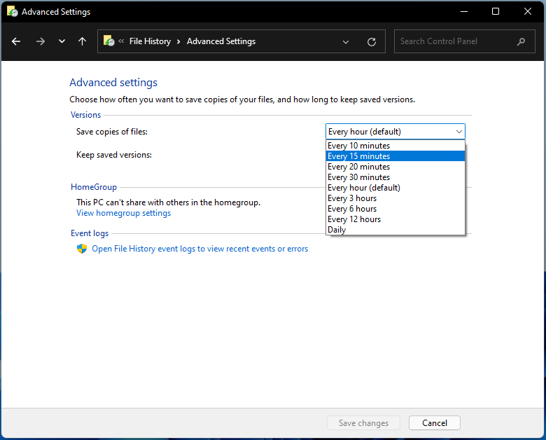 automatically back up files Windows 11