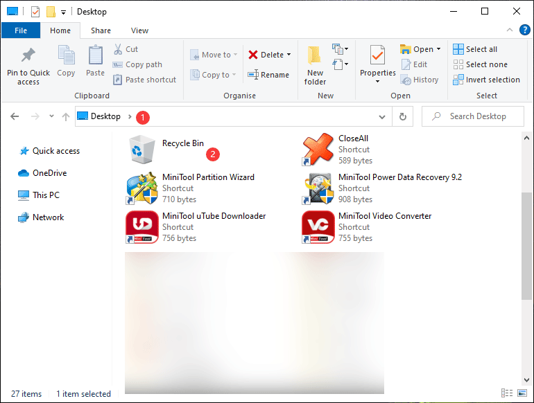 find Recycle Bin in Desktop