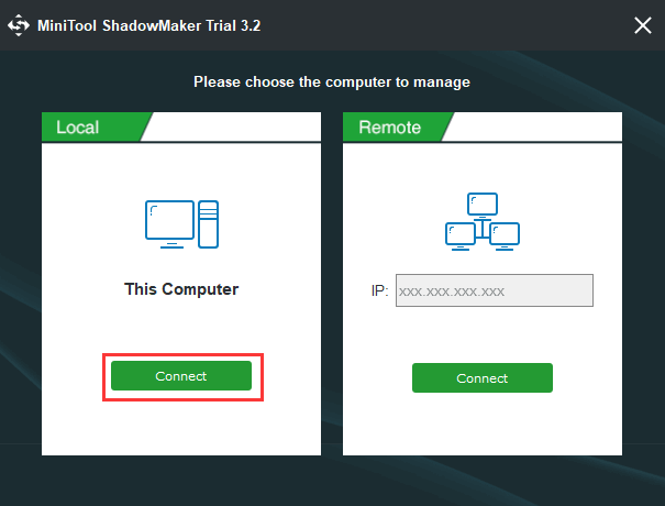 launch MiniTool ShadowMaker