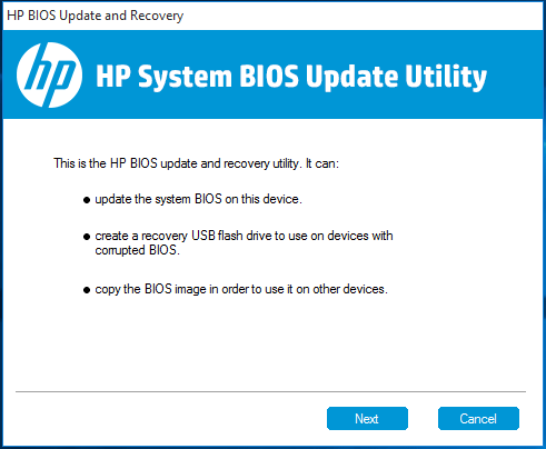 HP System BIOS Update Utility