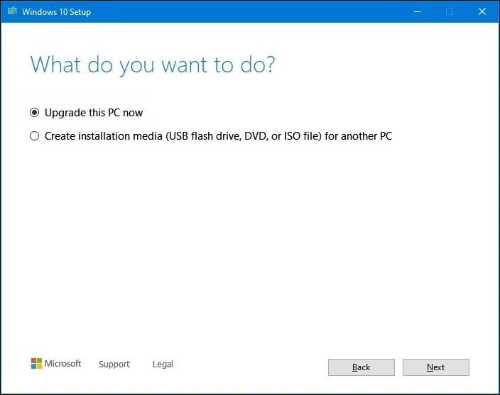Outil de création de supports de Windows 10 21H2