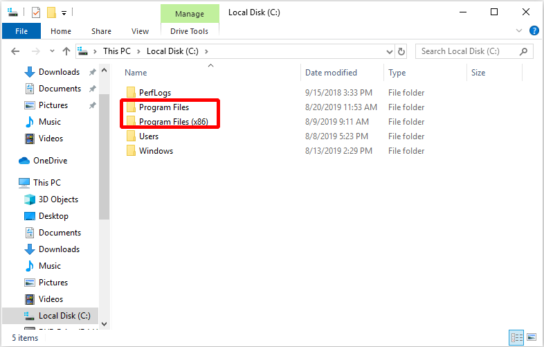 check the Windows version according to Program Files