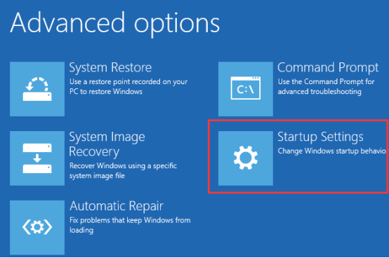 click the Startup Settings option